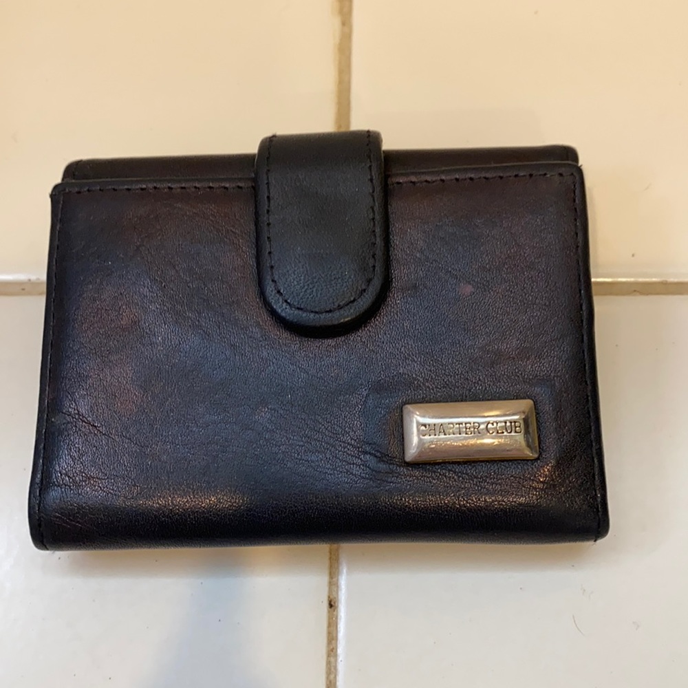 Charter Club Black Leather Wallet